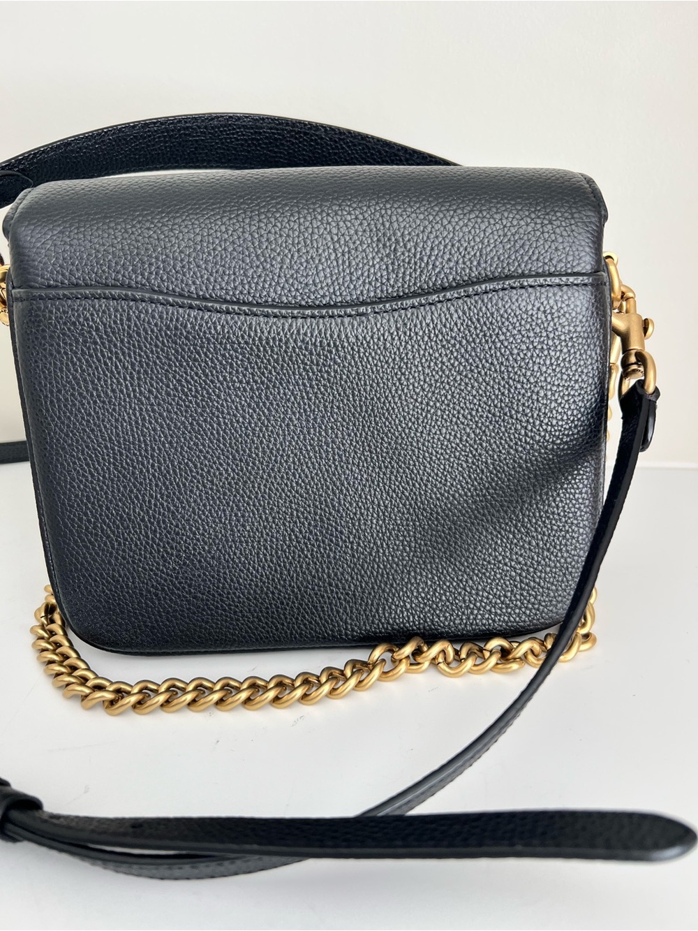 Coach Black Pebbled Leather Shoulder Bag with Gold Hardware - Picture 10 of 15